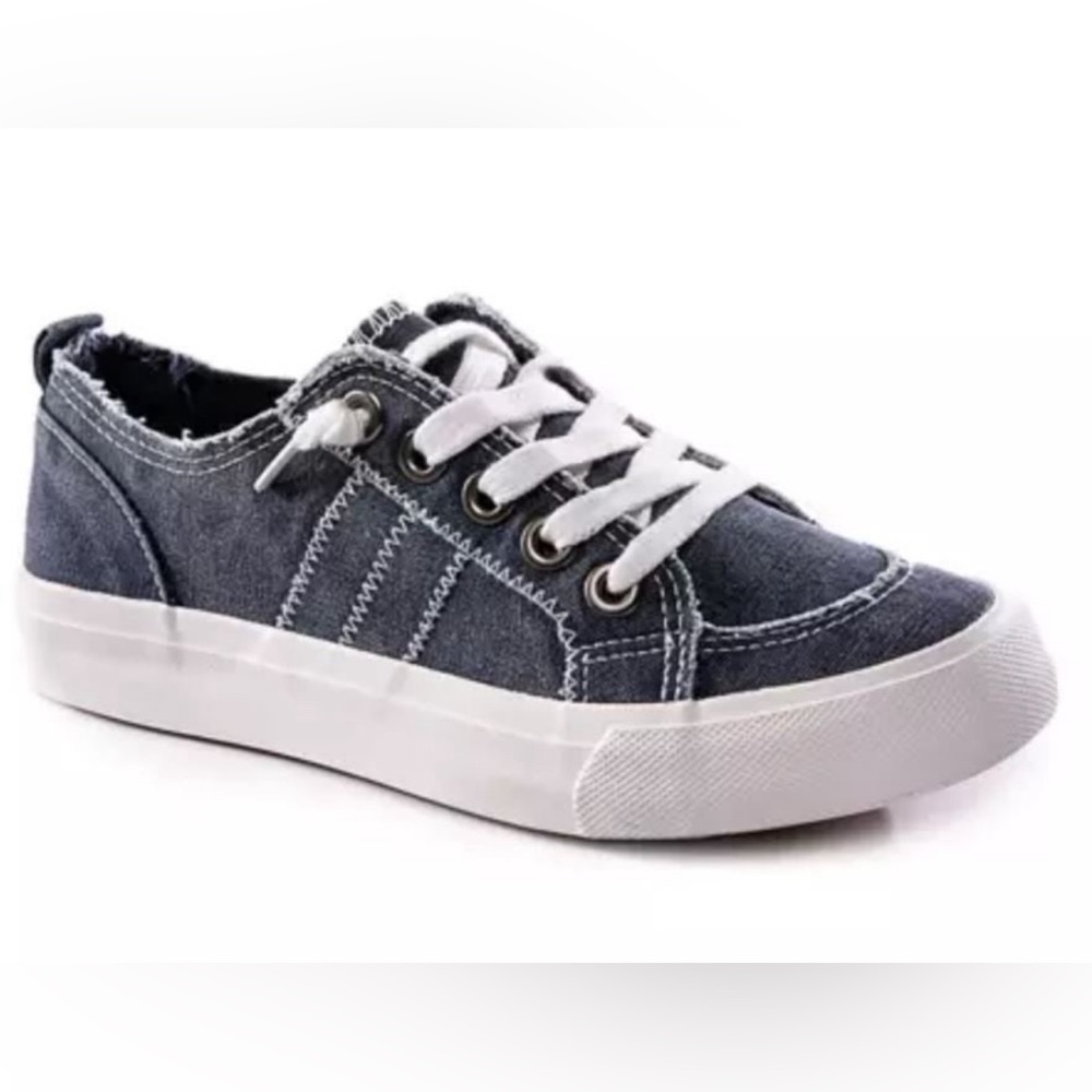 Brand new in box, Very comfy denim slip on sneaker by Jellypop. NIB